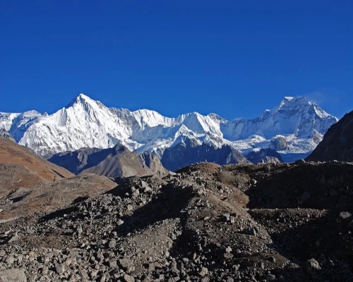 Gokyo Scoundrels View Cho Oyu Ridge To Gyachung Kang From Fourth Lake