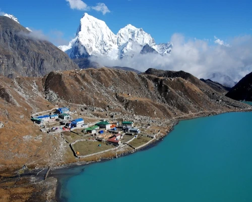 Gokyo Gokyo And Gokyo Lake With Cholatse And Taweche