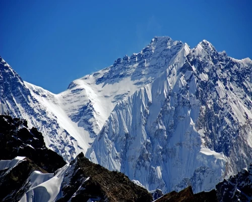 Gokyo Knobby View South Col, Geneva Spur, Lhotse West Face, Nuptse Close Up