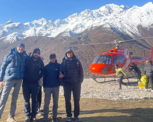 Helicopter Return From Langtang 